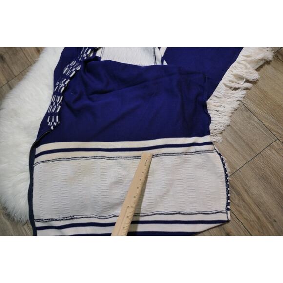 VINTAGE King of the Ponchos Country Place Women Zipper Poncho Cape Fringe Sz 12 - Picture 15 of 16